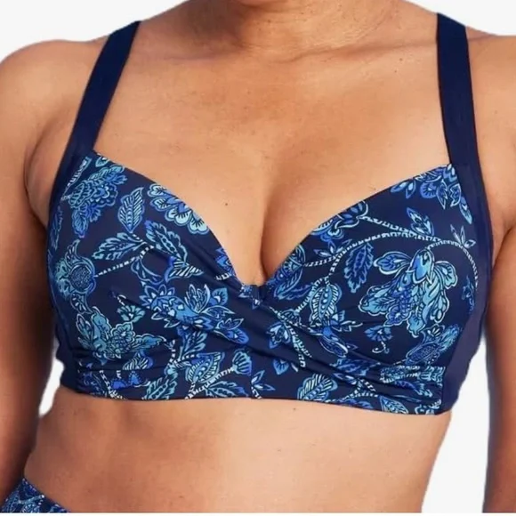 Lands' End Women's UPF 50 Underwire Bikini Top Size 10 - Picture 4 of 6